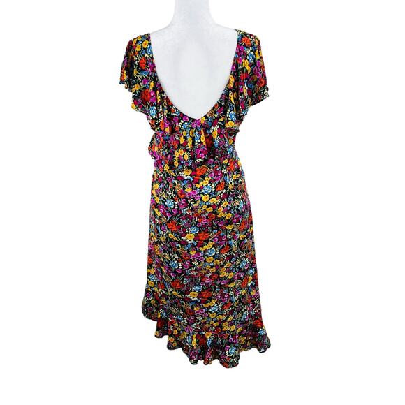 Lost + Wander Sleeveless Flora Garden Asymmetric Ruffled Midi Dress Large NWT - Picture 3 of 13
